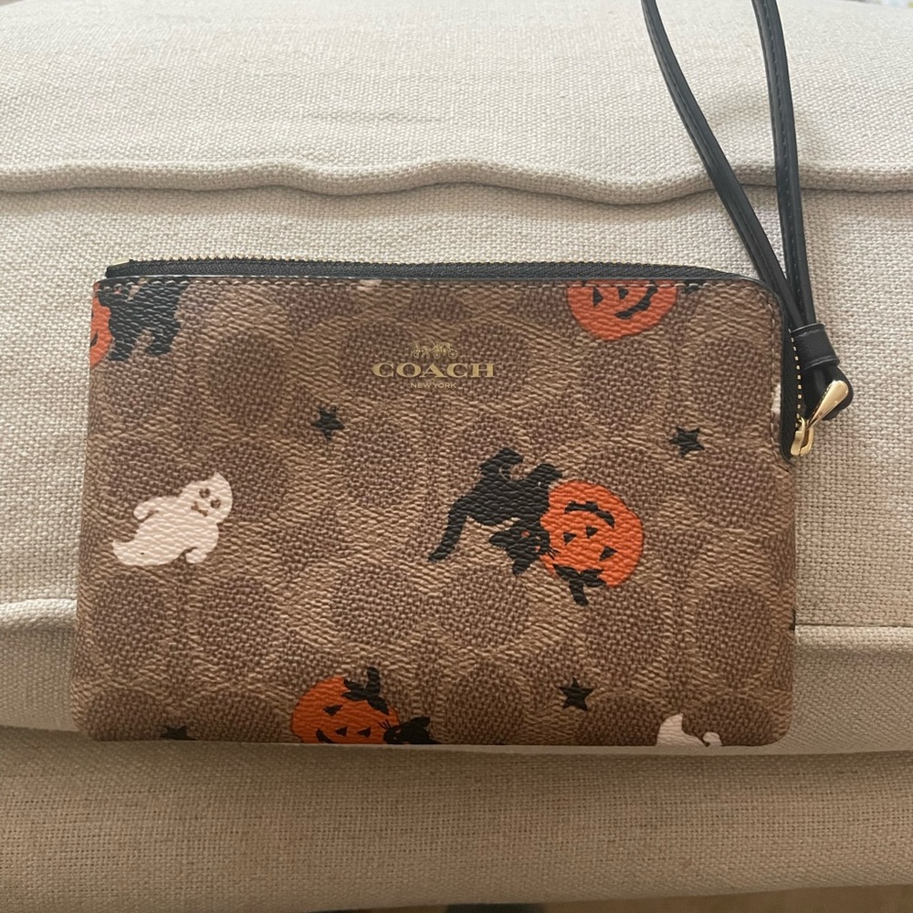Coach corner zip Halloween wallet